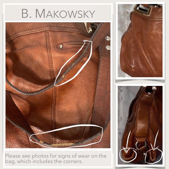b. makowsky Brown Leather Shoulder Bag - Picture 6 of 10